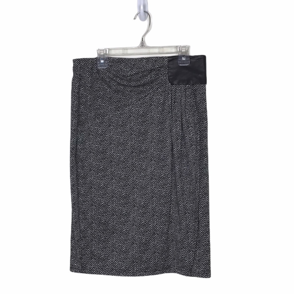Lena Gabrielle Herringbone Faux Wrap Skirt